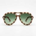 Mocha & Ivory Woven Aviator Sunglasses