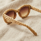 Natural Raffia Woven Statement Sunglasses