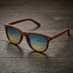 Cognac Woven Statement Sunglasses
