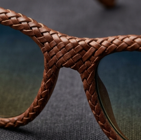 Cognac Woven Statement Sunglasses