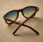 Cognac Woven Statement Sunglasses