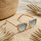 Ivory Woven Aviator Sunglasses