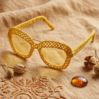 Marigold Open-Knit Statement Sunglasses