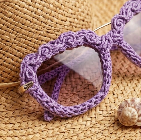 Lavender Rosette Woven Statement Sunglasses