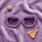 Lavender Rosette Woven Statement Sunglasses
