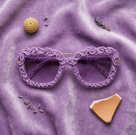 Lavender Rosette Woven Statement Sunglasses