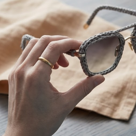 Product Name: Slate Grey Woven Aviator Sunglasses