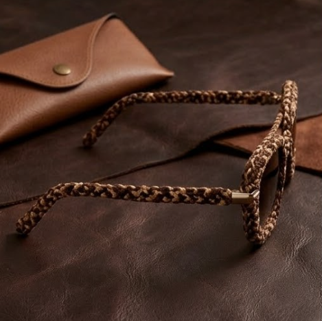 Leopard Woven Aviator Sunglasses