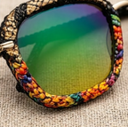 Prismatic Serpent Woven Aviator Sunglasses