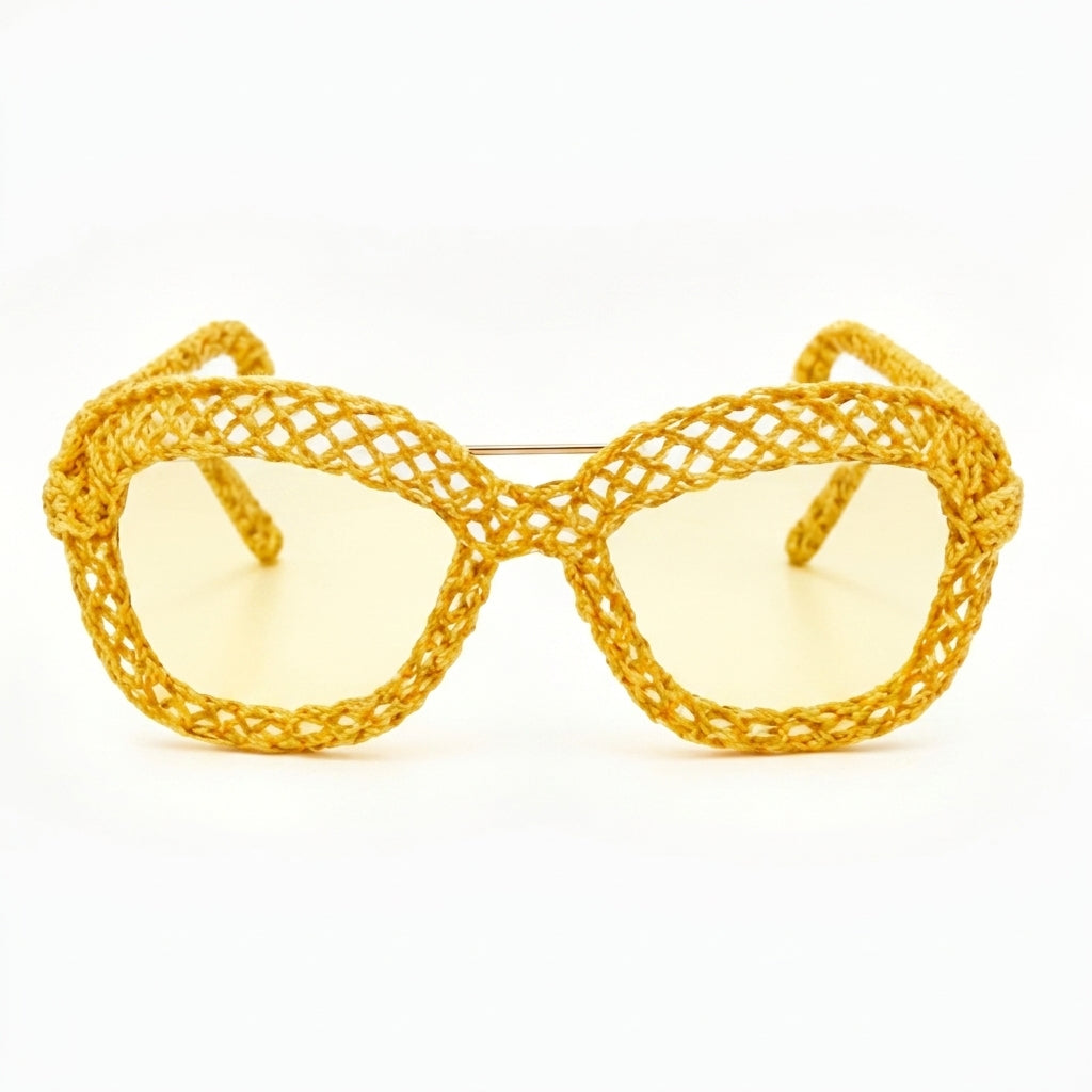 Marigold Open-Knit Statement Sunglasses