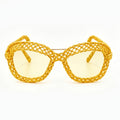 Marigold Open-Knit Statement Sunglasses