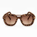 Leopard Woven Aviator Sunglasses